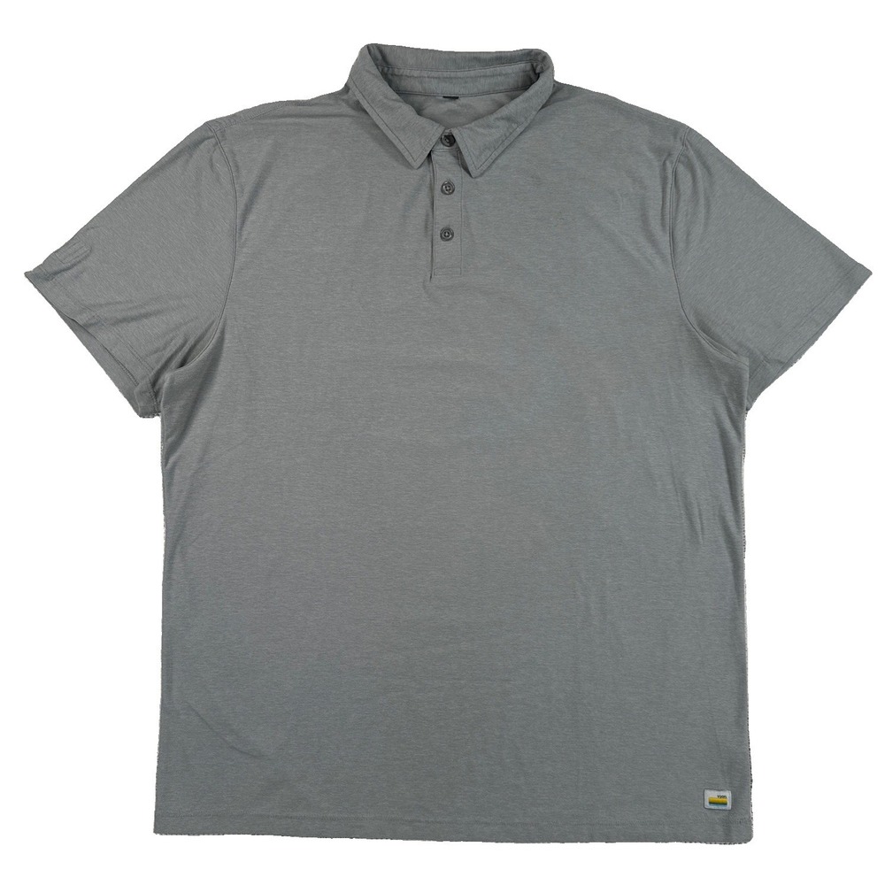 Vuori Strato Tech Polo Shirt Men's Large Gray Performance Athletic
